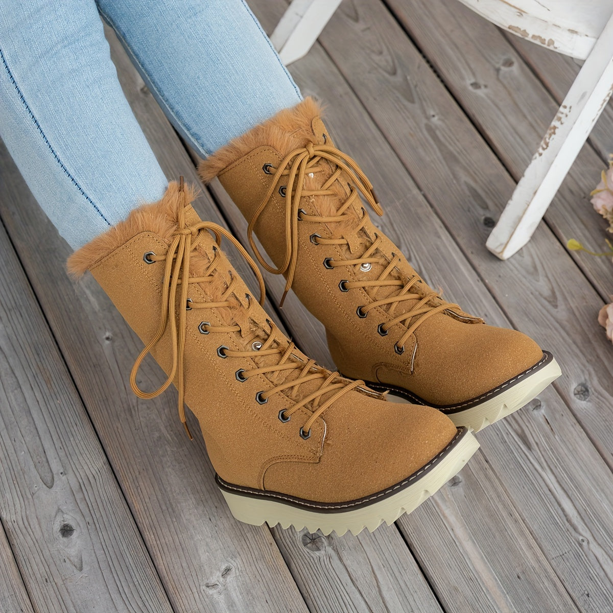 Lieke Winter Boots with Laces - For Style and Warmth