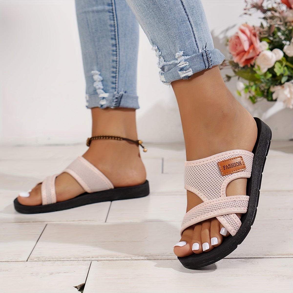 Ladies Mesh Slide Sandals – Lightweight and Breathable with Cross Straps