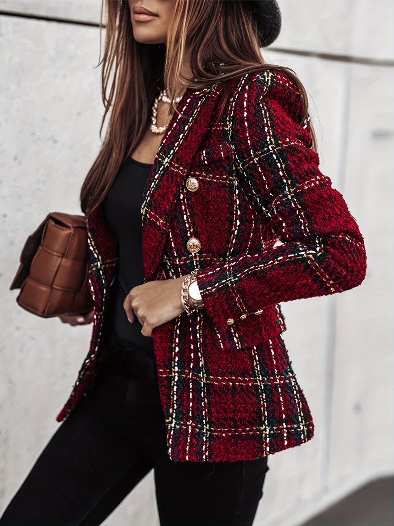Femke's Stylish Plaid Blazer - Elegant for Every Season