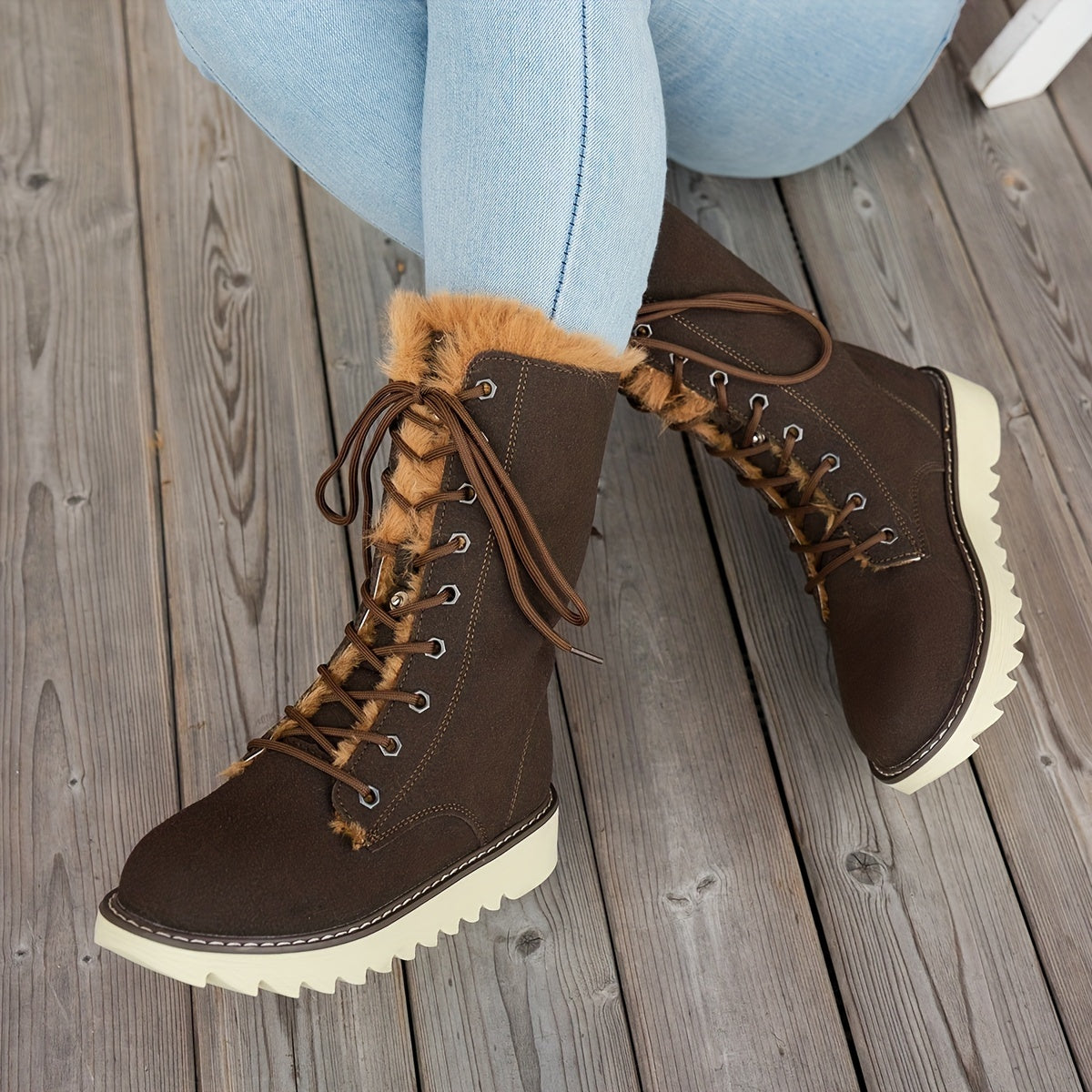 Lieke Winter Boots with Laces - For Style and Warmth