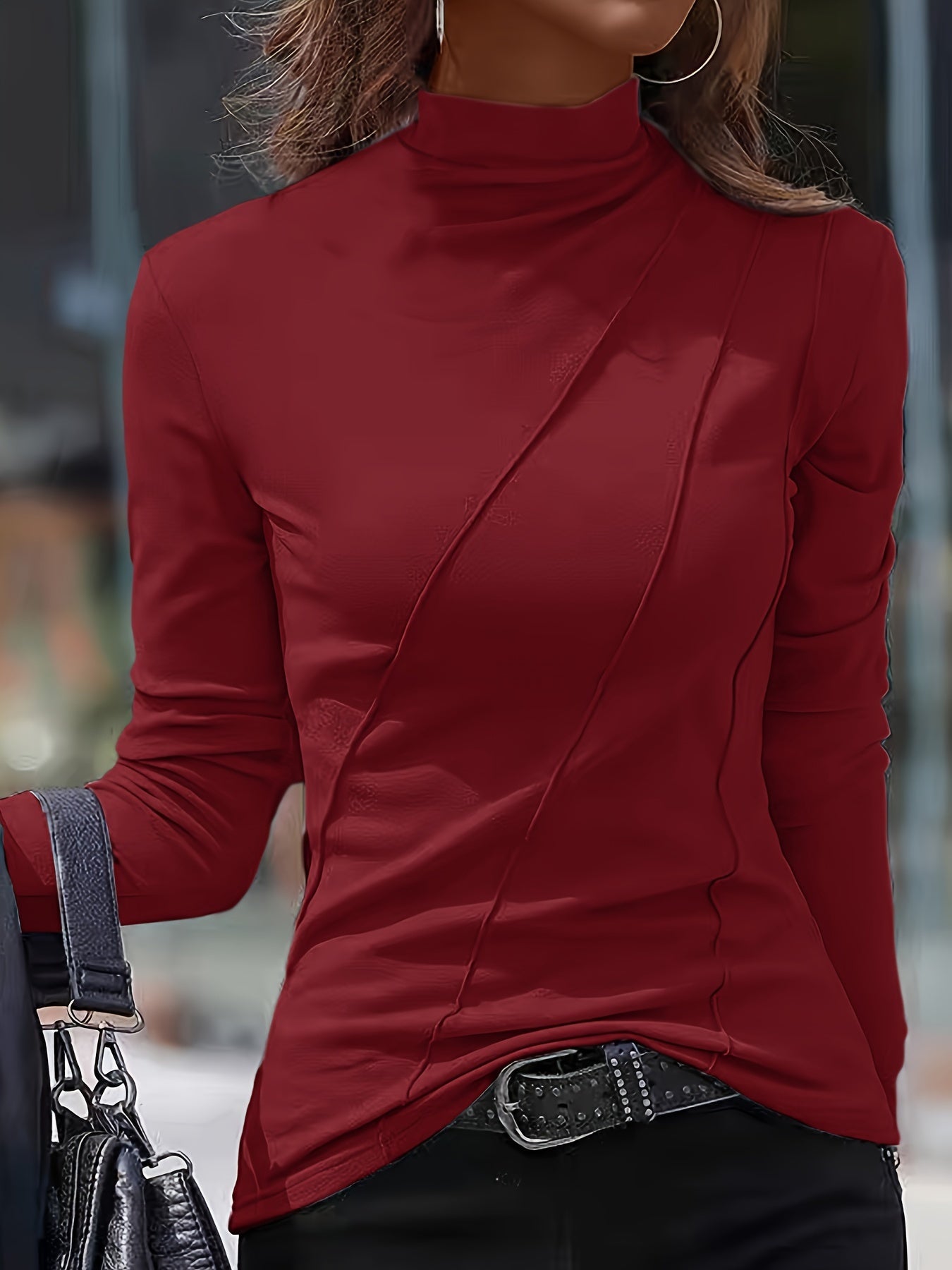 Geometric Shirt with High Neck – Elegant and Comfortable Choice for Every Day