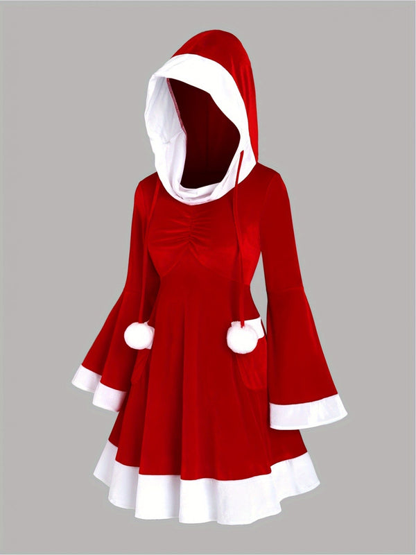 Marieke Christmas Dress with Hood - For Festive Cheer