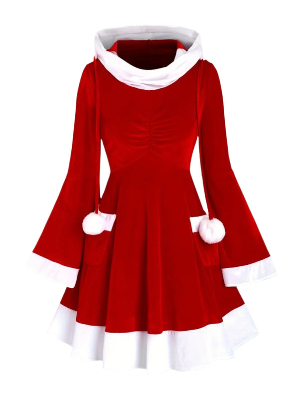 Marieke Christmas Dress with Hood - For Festive Cheer
