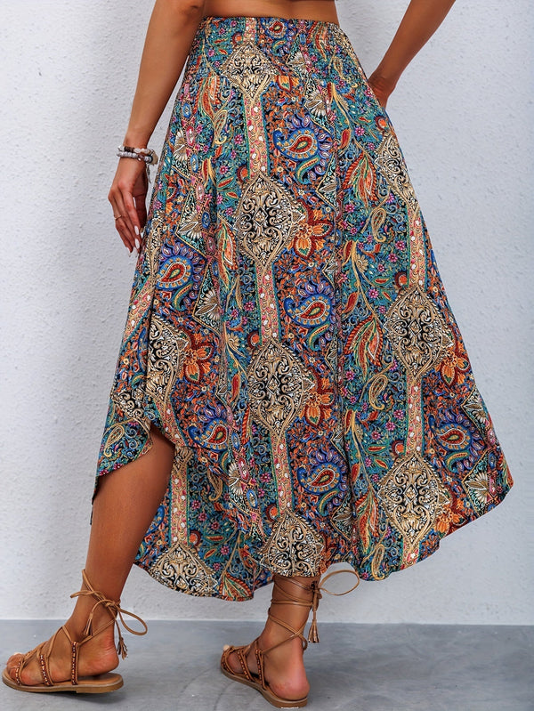 Paisley Print High Waist Skirt – Stylish and Comfortable for Summer and Spring