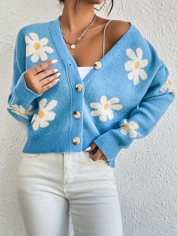 Joyful Flowers Cardigan – Comfortable and Stylish for Spring and Autumn