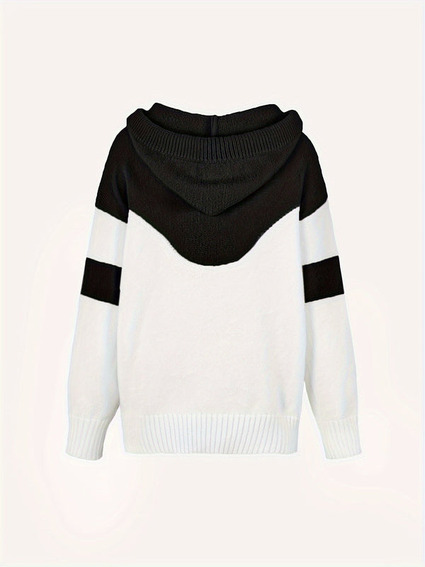 Ava Color Block Hoodie Sweater - Stylish and Comfortable for Women