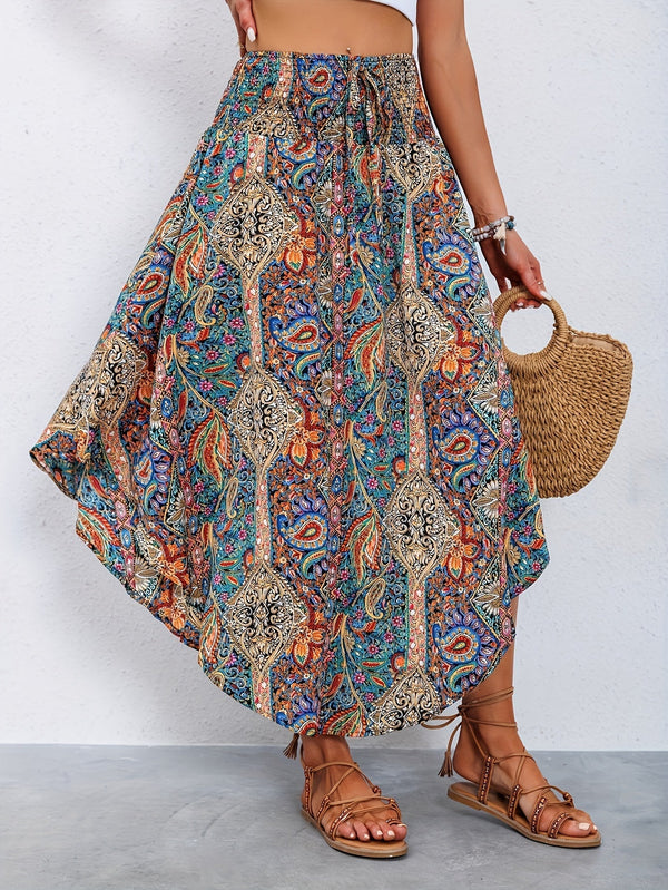Paisley Print High Waist Skirt – Stylish and Comfortable for Summer and Spring