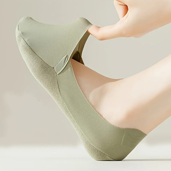 5 Pairs of Ice Silk Socks – Breathable and Non-Slip Invisible Socks for Women