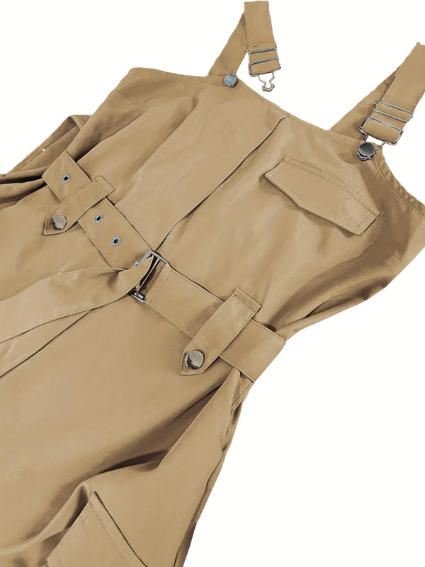 Effortless Cargo Jumpsuit for Women – Sleeveless and Belted for Comfort and Style