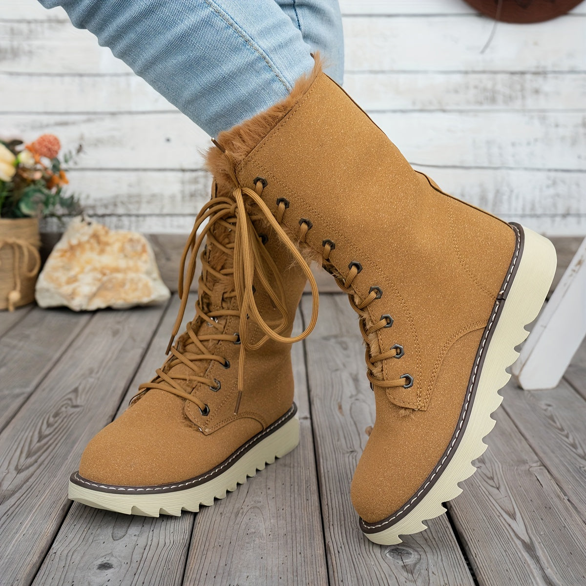 Lieke Winter Boots with Laces - For Style and Warmth