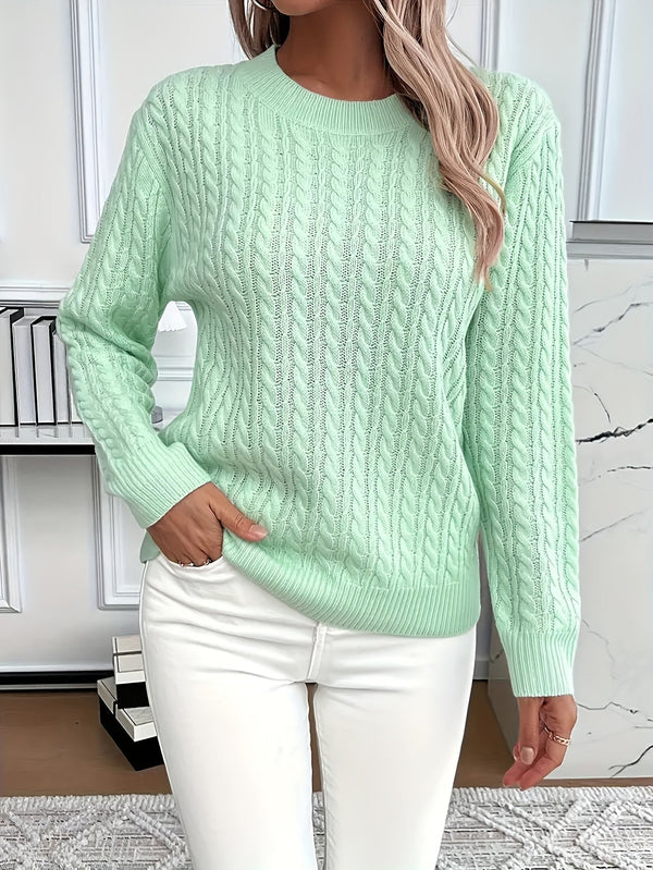 Knitted Cable Sweater for Women – Soft and Stylish Sweater for Spring and Autumn