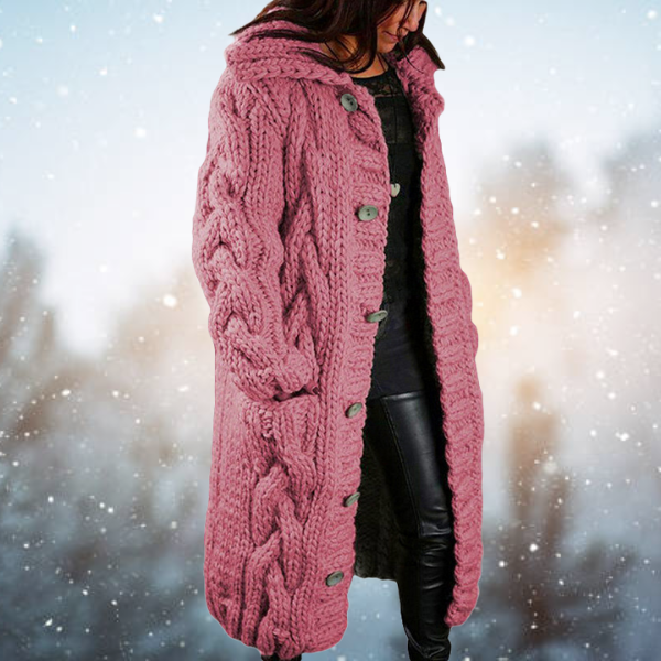 Linna Knitted Women's Coat – Warmth and Style for Winter