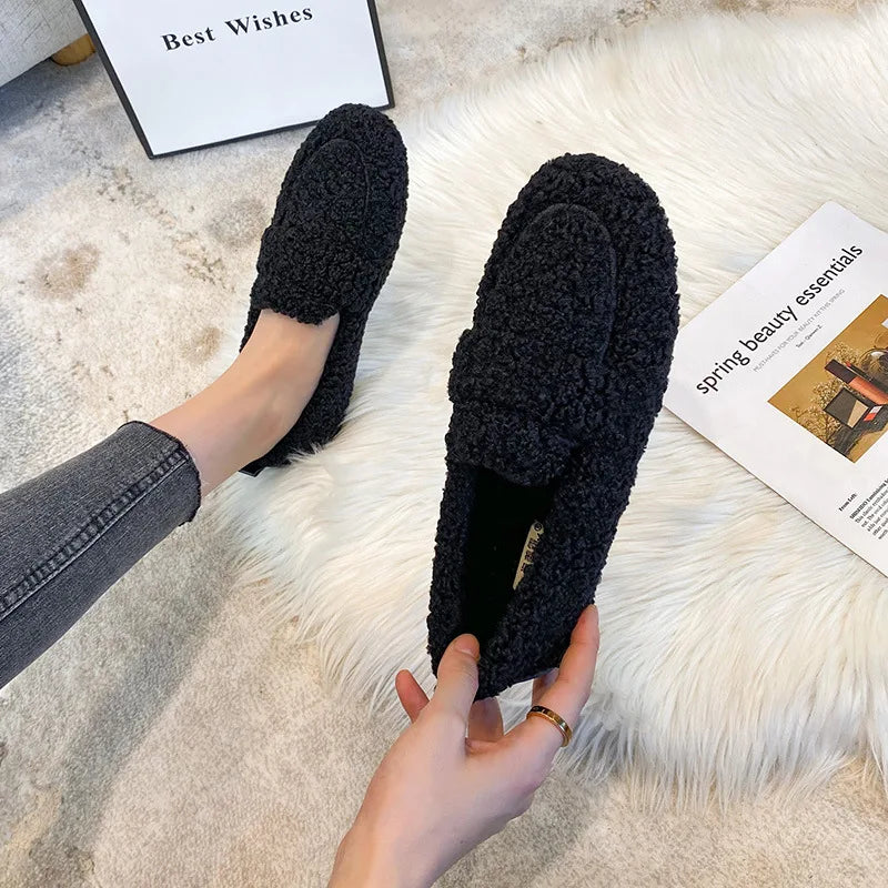 Lana Teddy Loafers – Warm, Comfortable, and Stylish