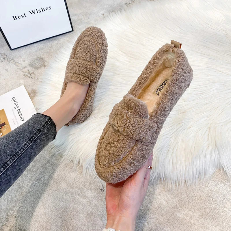 Lana Teddy Loafers – Warm, Comfortable, and Stylish