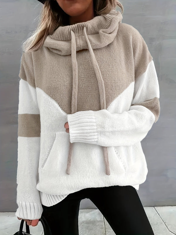 Ava Color Block Hoodie Sweater - Stylish and Comfortable for Women