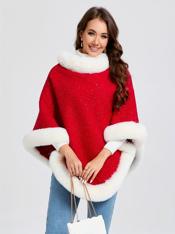 Liselotte Fluffy Poncho - Warmth and Comfort for Cold Days