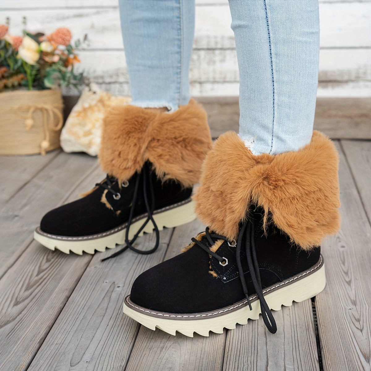 Lieke Winter Boots with Laces - For Style and Warmth