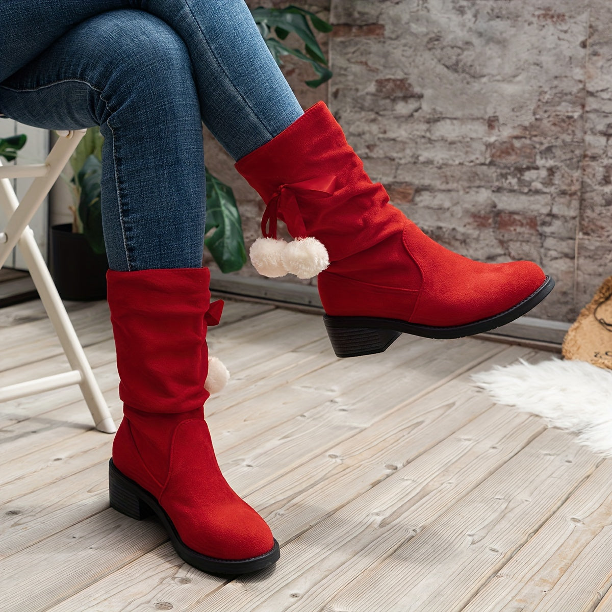 Femke Winter Boots with Pompom - For a Playful Winter Look