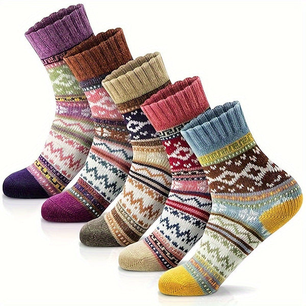 Lola Set of 5 Pairs of Winter Socks for Women - Warm and Comfortable for the Cold Months