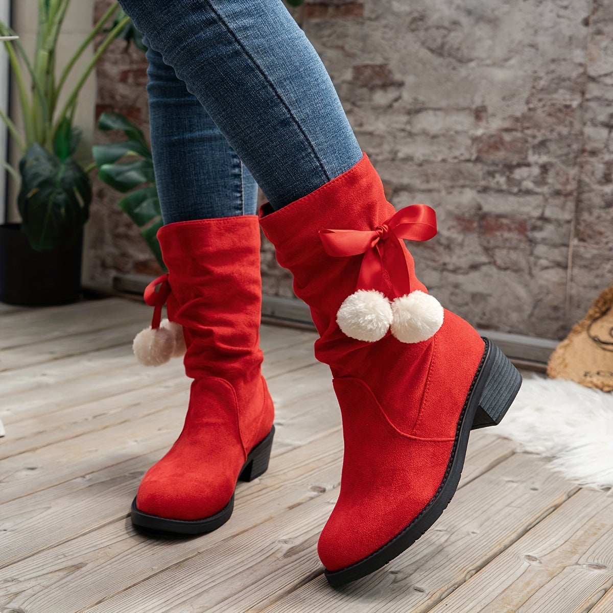 Femke Winter Boots with Pompom - For a Playful Winter Look