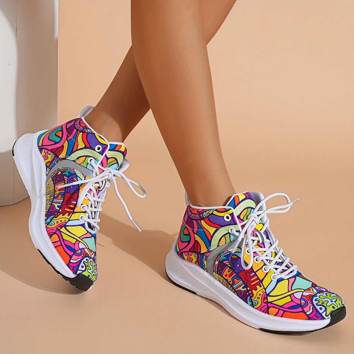 Ladies Colorful Sneakers – Non-Slip All-Season Shoes