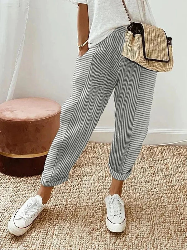 Lena Striped Pants – For a Trendy and Comfortable Look