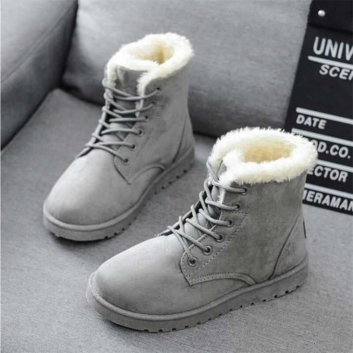 Ladies Winter Boots - Comfortable Suede Boots with Fleece Lining